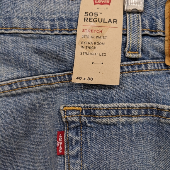 NWT Levi's 505 Regular Northern Spotted Medium Indigo 40x30 - Picture 4 of 10